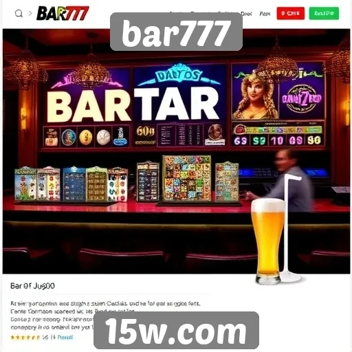 Variedade de jogos oferecidos no bar777